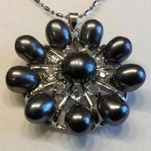 Black Akoya Freshwater Pearl Necklace NECKP1-BL17